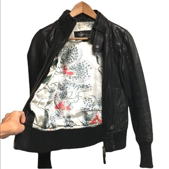 MACKAGE ARITZIA Black Elie Leather Moto Biker Jacket XS - Picture 9 of 12